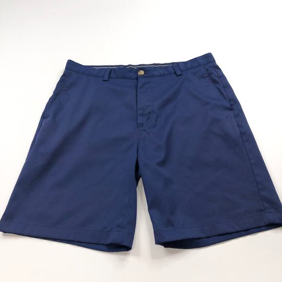Vineyard Vines Links Short 35 (Fit 36In) Polyester Flat Chino 9" Shorts Blue - Picture 1 of 9
